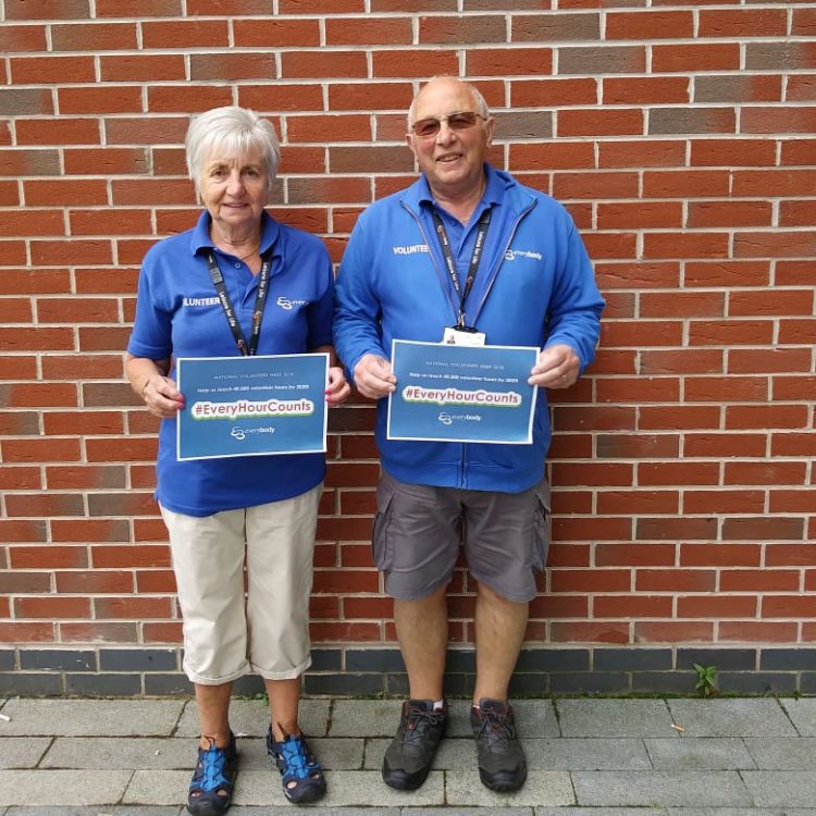 Volunteer Week 2018, Every hour counts certificate given to Mike and Kath Povall for their health walks.
