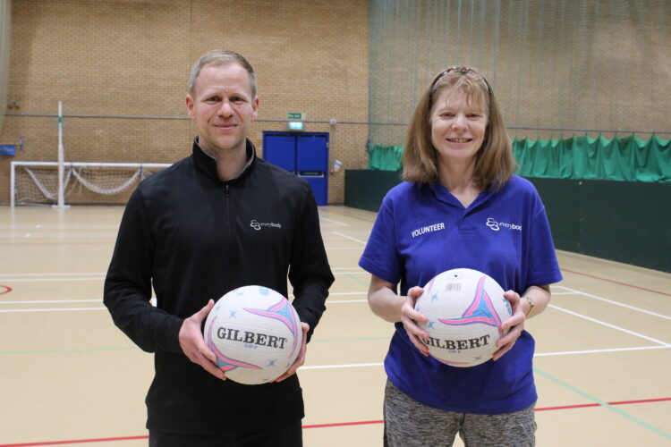 Lee Malkin (left) Sports Development Manager with Susan Whiteley (right) Everybody Volunteer at Everybody Health and Leisure