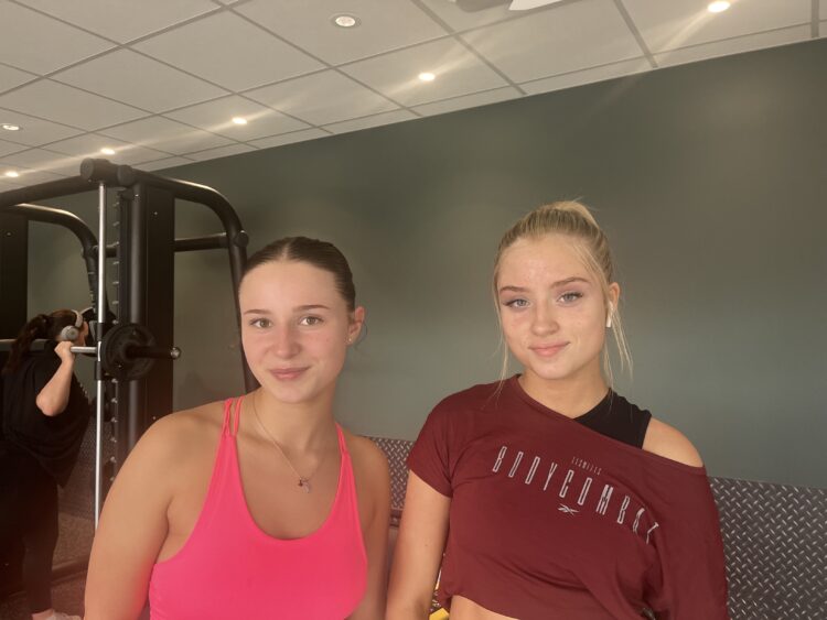 L-R, Ella king and Lyra Skellden Congleton Leisure Centre Gym users